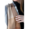 Велика коричнева кашемірова хустка косинка в клітину CASHMERE